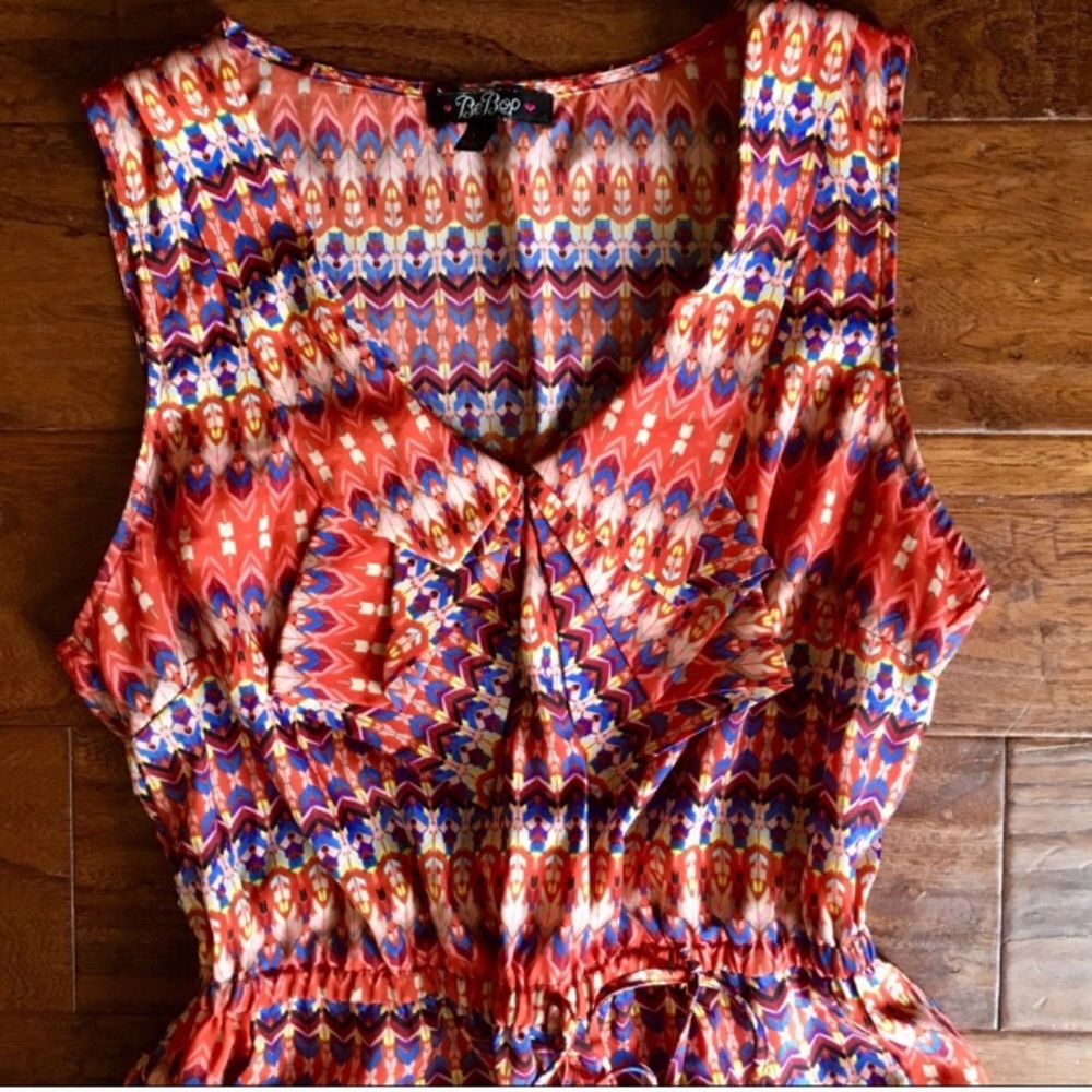 Vibrant Multi Color Print Summer Dress - Picture 3 of 6